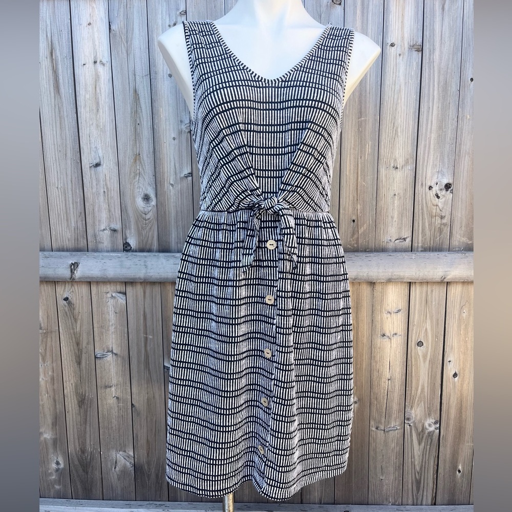 Urban Outfitters Caution to the Wind Dress Sleeveless Black White Striped Dress